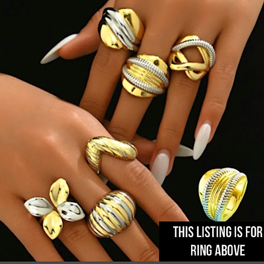 Stainless Steel Statement Ring, Boho Exaggerated Big Large